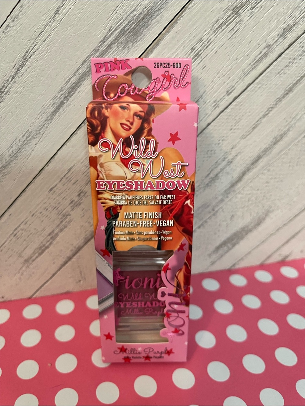 Ioni Cosmetics Pink Cowgirl Wild West Eyeshadow Millie Purple Matte Vegan NIB